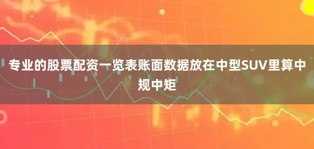 专业的股票配资一览表账面数据放在中型SUV里算中规中矩